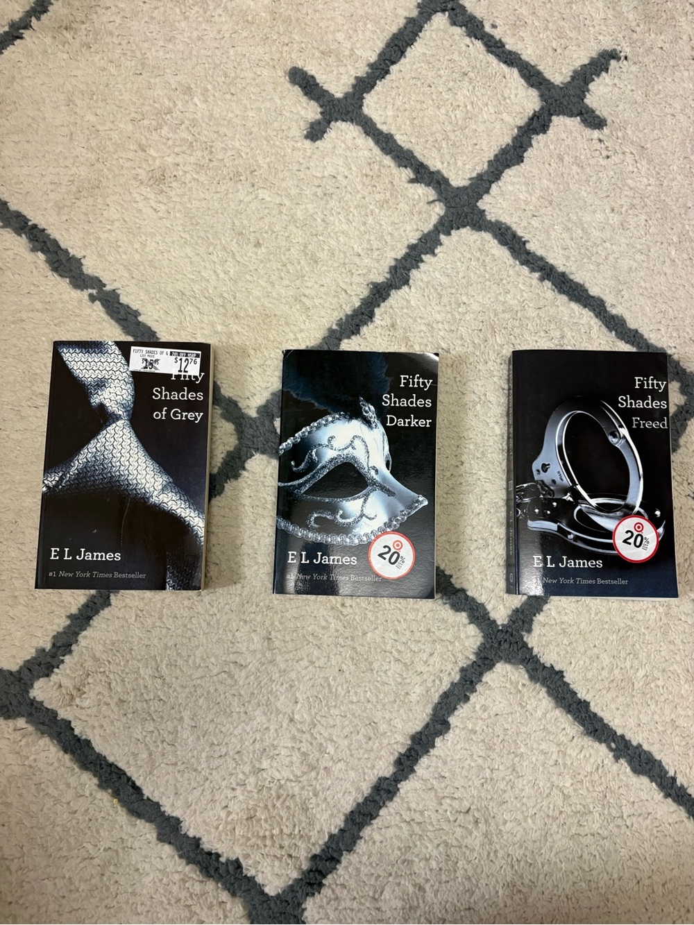 Fifty Shades Trilogy by E L James - Black & Silver Paperback Set